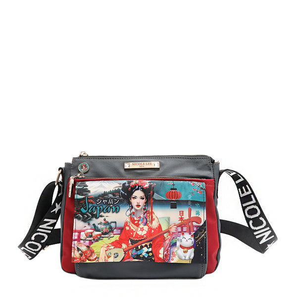 Akiko La Belleza Lightweight, Polyester Zip Crossbody with