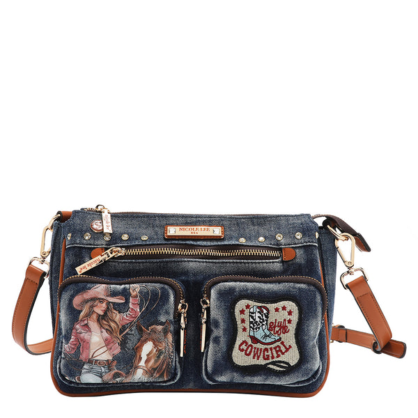 Sofia Montana Denim Crossbody Offers hands-Free Convenience