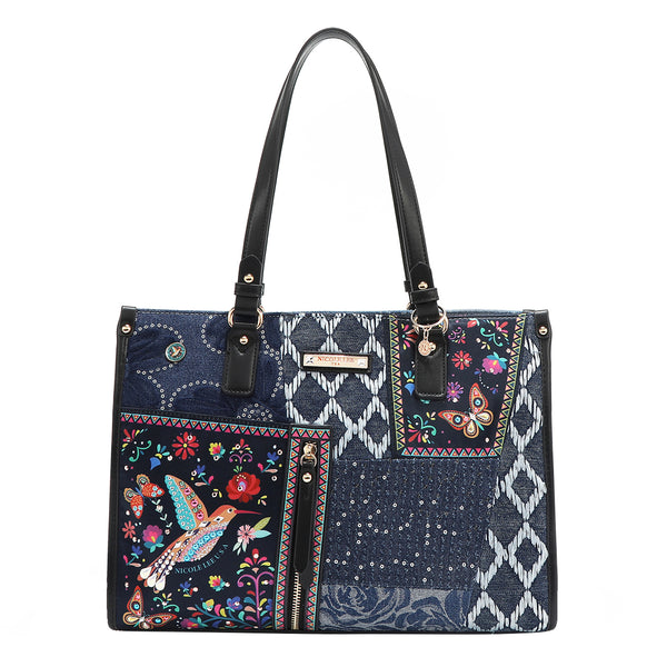 Love アンヌ・ド・マルナック Bosque de Amor Denim Tote Bag Embellishment with The Beauty of the