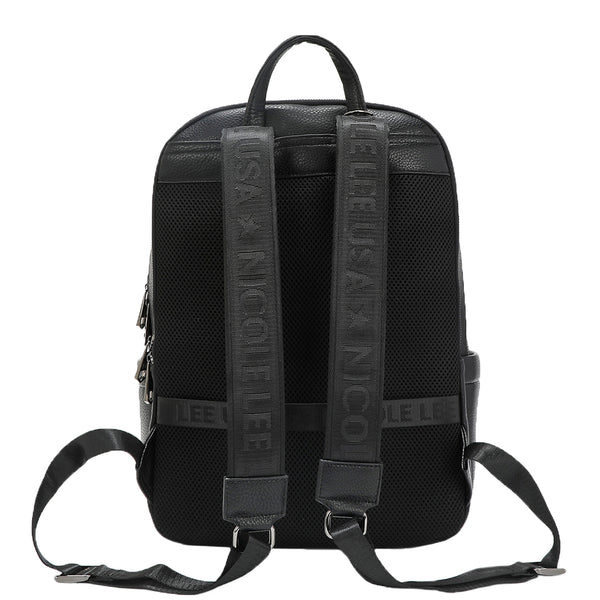 Men's Vegan Leather Laptop Backpack with USB Charging Port