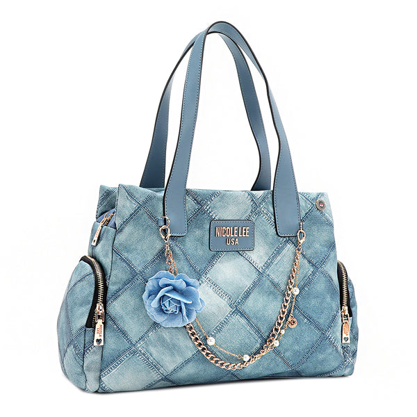 ◆LEE◆ Women's Nylon Handbag Navy P17091-BLUE-FRONTANGLE_grande.
