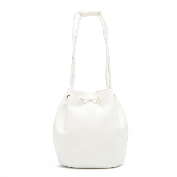 Studded Vegan Leather Bucket Bag, Women's Medium Drawstring