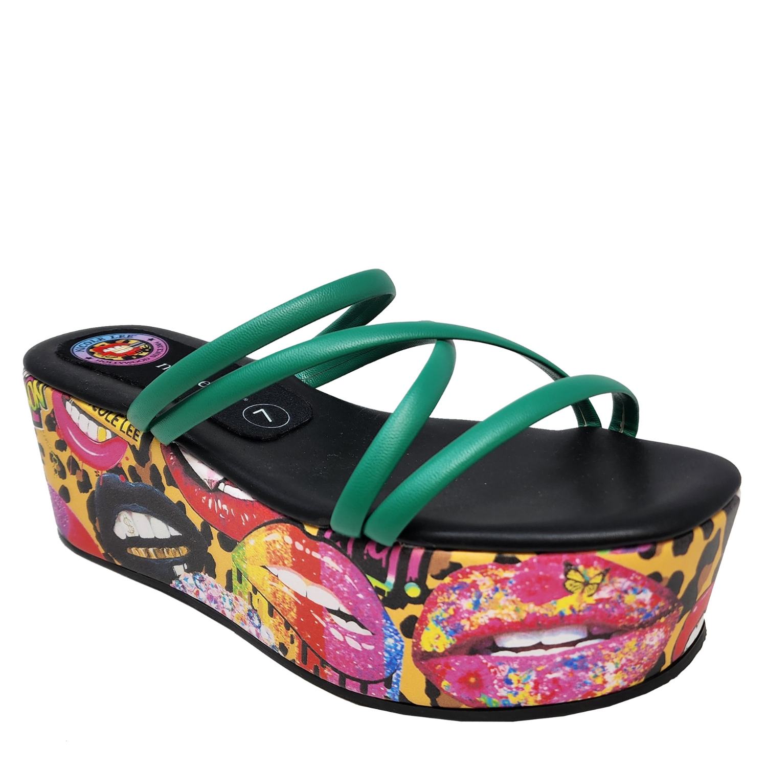 Multi Strap Platform Sandals, Vegan Leather Multicolor