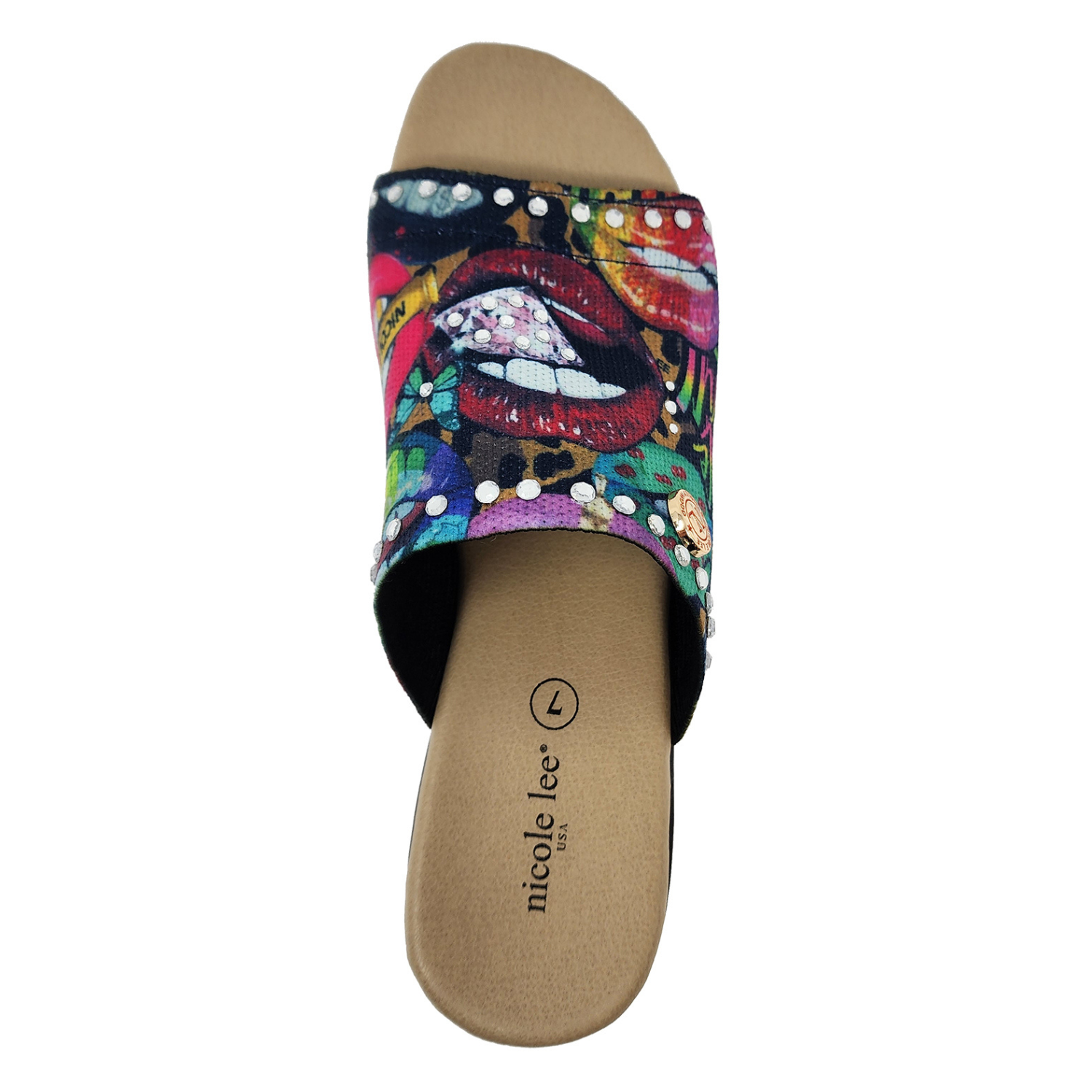 OUR NICOLE LEE CASUAL WEDGE SANDALS IN OUR ALL EMOTION DESIGN.