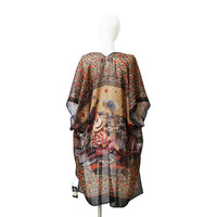 WHITE MANNEQUIN IN OUR NICOLE LEE KIMONO HEAVEN ON EARTH BACK DESIGN