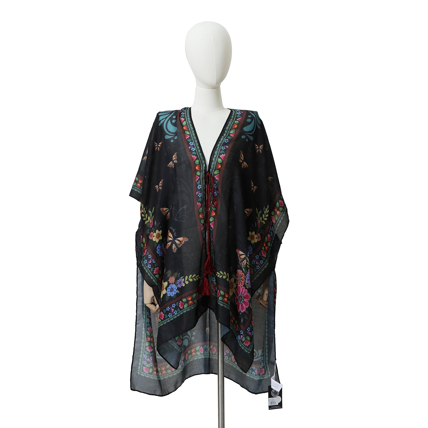 WHITE MANNEQUIN IN OUR NICOLE LEE KIMONO ALMA DE COLORES DESIGN