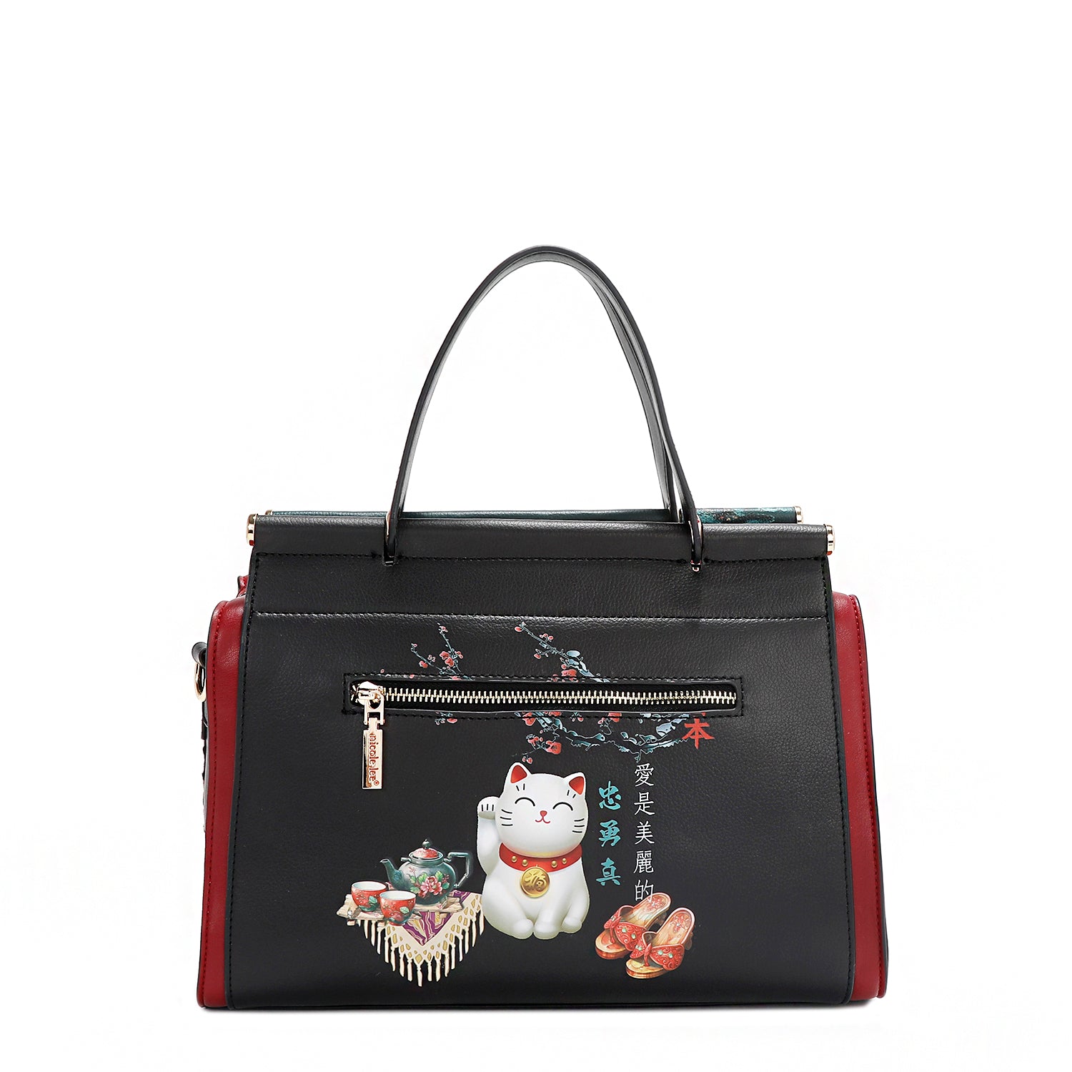 Akiko La Belleza Satchel Handbag with Embellishments, Detachable