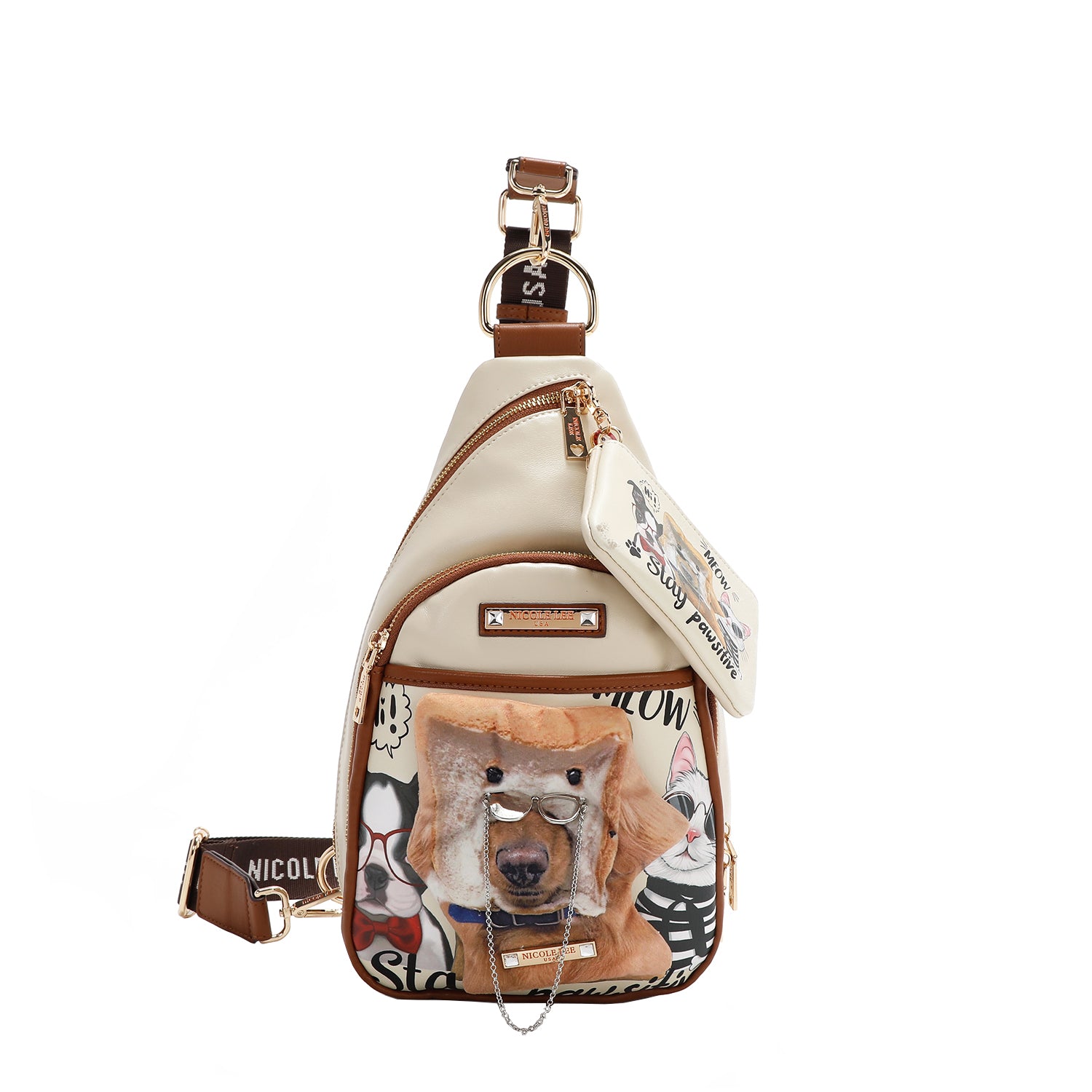 Big Brother Sling Bag with Coin Purse Keychain, Travel Backpack
