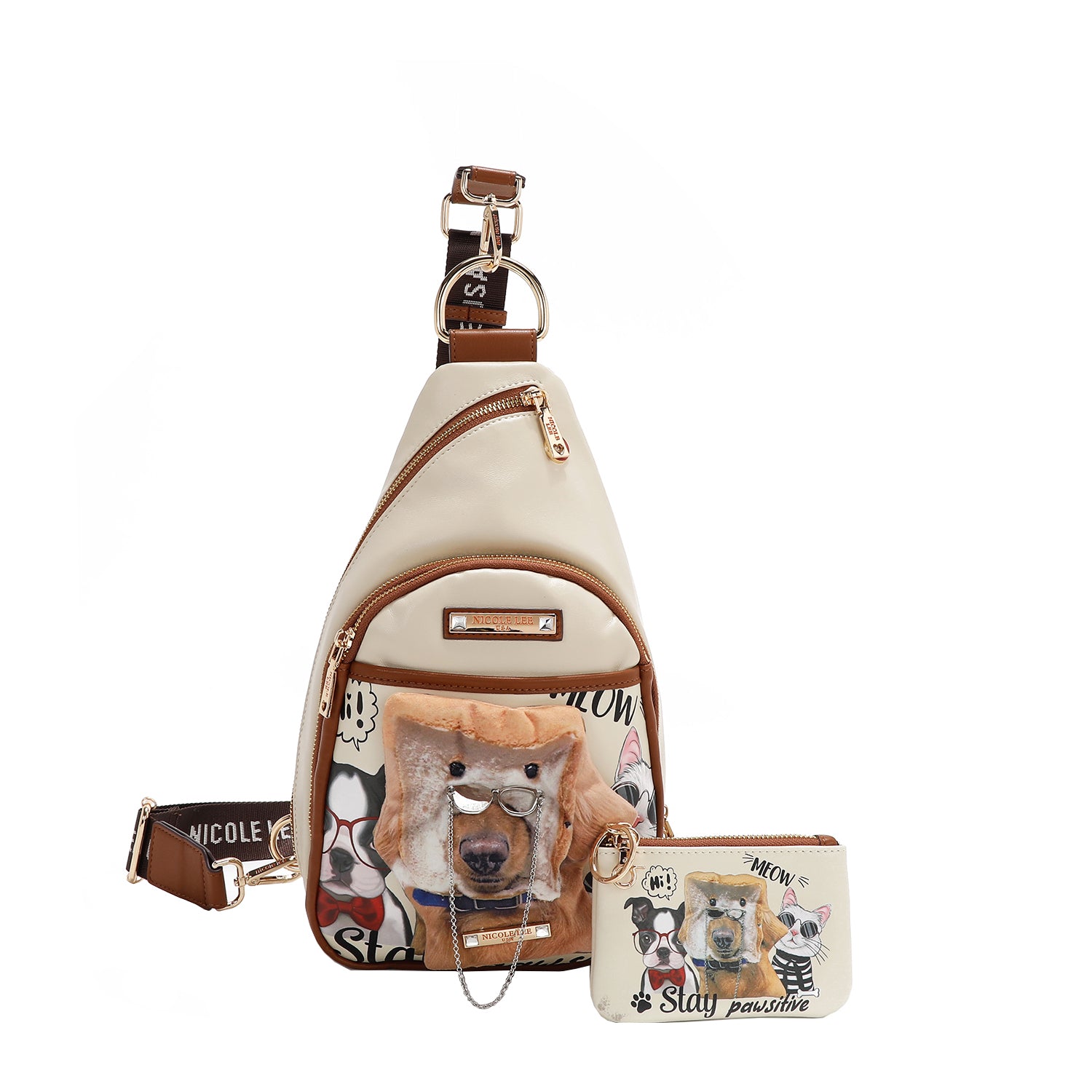 Big Brother Sling Bag with Coin Purse Keychain, Travel Backpack