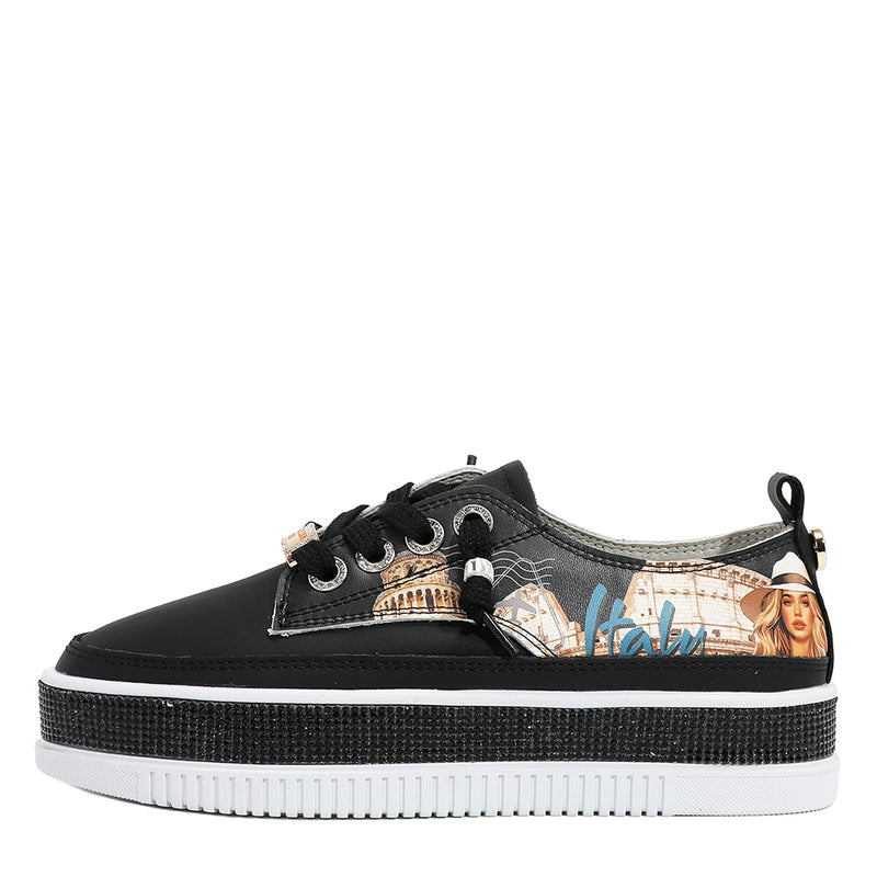 BLING PLATFORM LEATHER SNEAKER