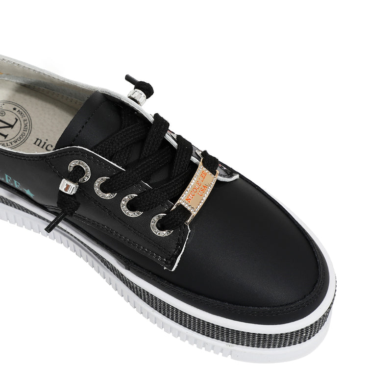 BLING PLATFORM LEATHER SNEAKER