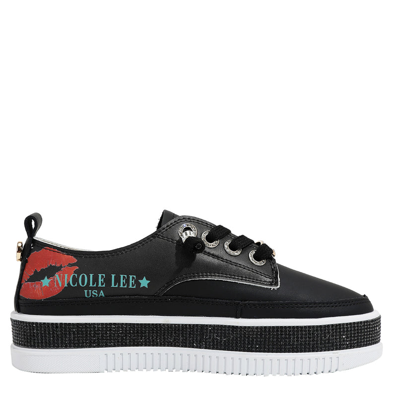 BLING PLATFORM LEATHER SNEAKER