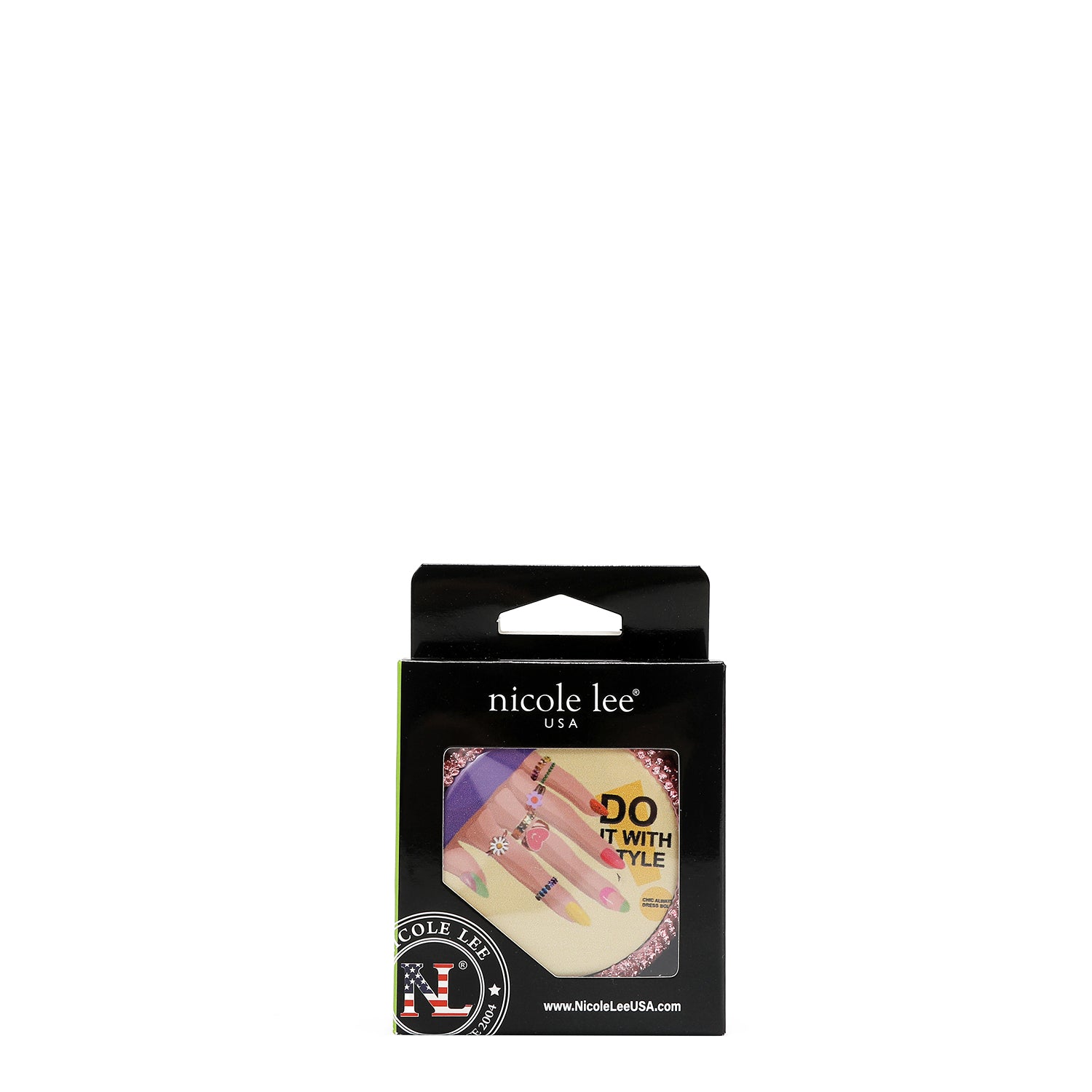 RHINESTONE COMPACT BRUSH MIRROR