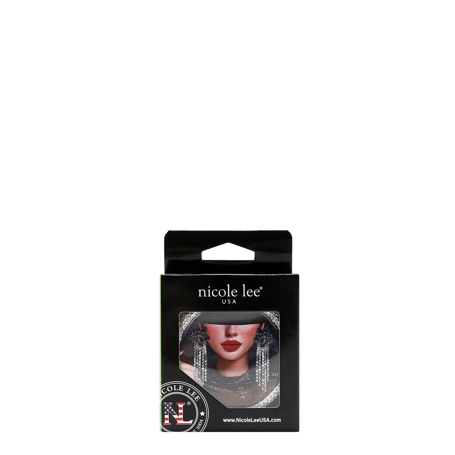 RHINESTONE COMPACT BRUSH MIRROR