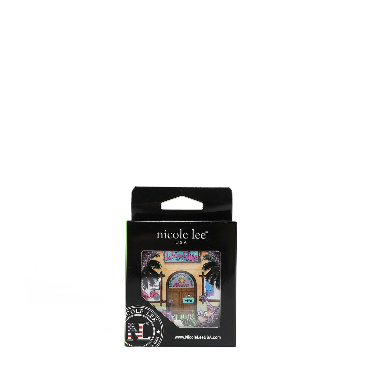 RHINESTONE COMPACT BRUSH MIRROR