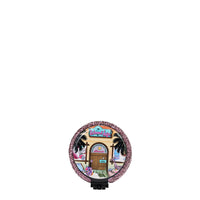 RHINESTONE COMPACT BRUSH MIRROR