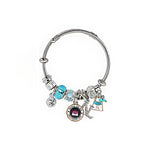 BLUE SILVER CHARM BRACELET