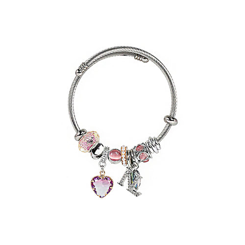 IRIDESCENT SILVER CHARM BRACELET