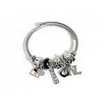 MONOCHROME SILVER CHARM BRACELET