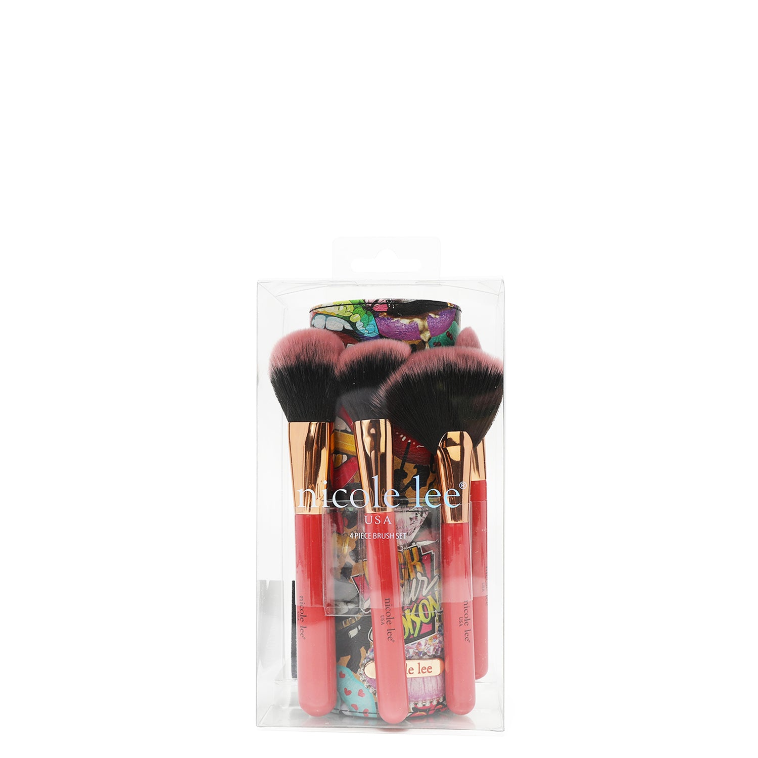 MACARIA MAKEUP CASE WITH 4 PIECE BRUSH SET