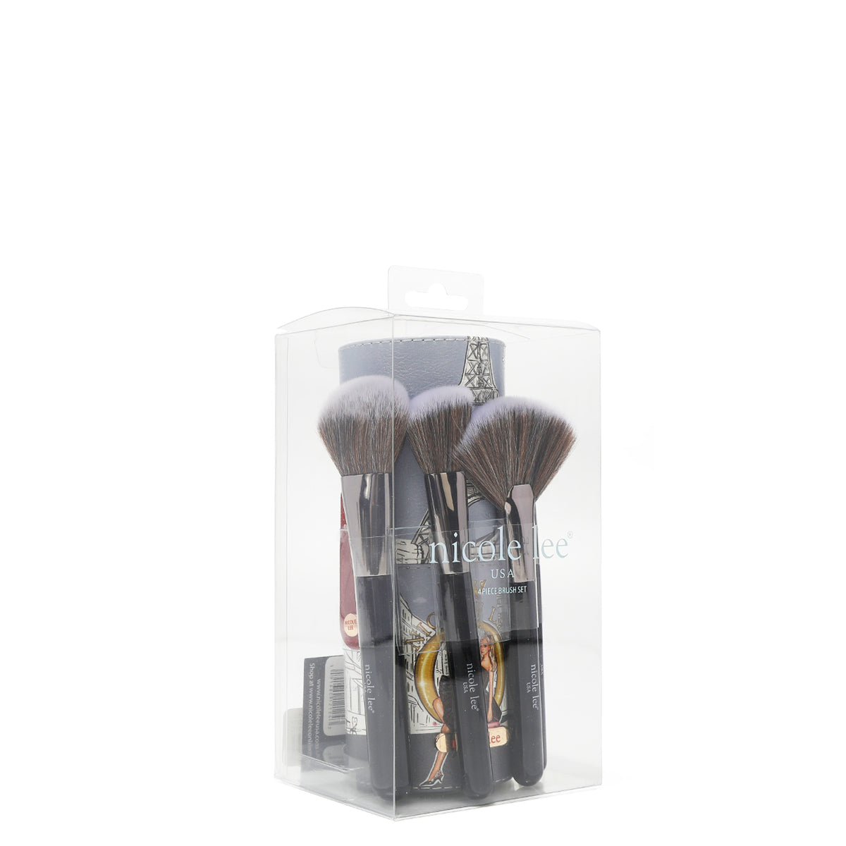 MACARIA MAKEUP CASE WITH 4 PIECE BRUSH SET