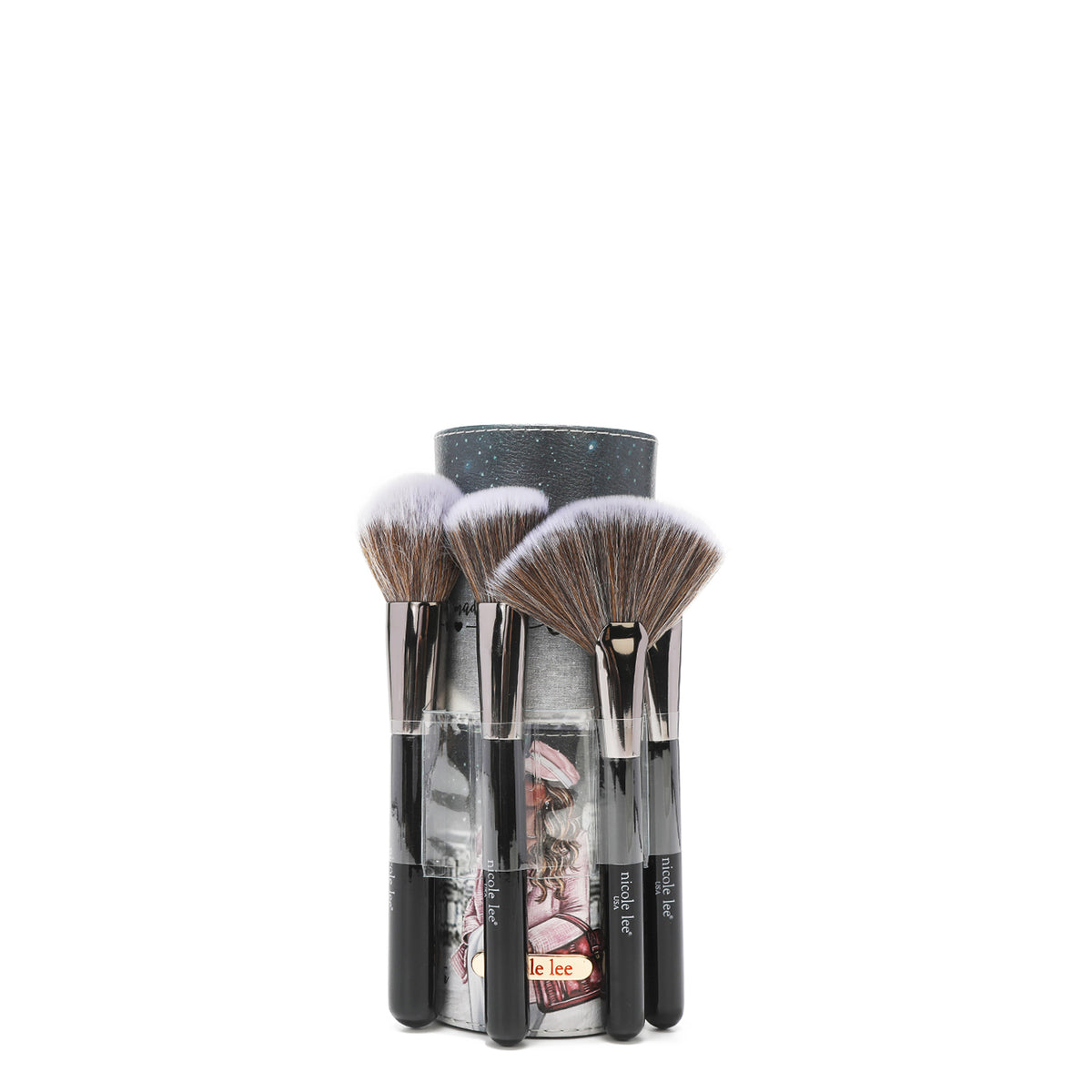 MACARIA MAKEUP CASE WITH 4 PIECE BRUSH SET