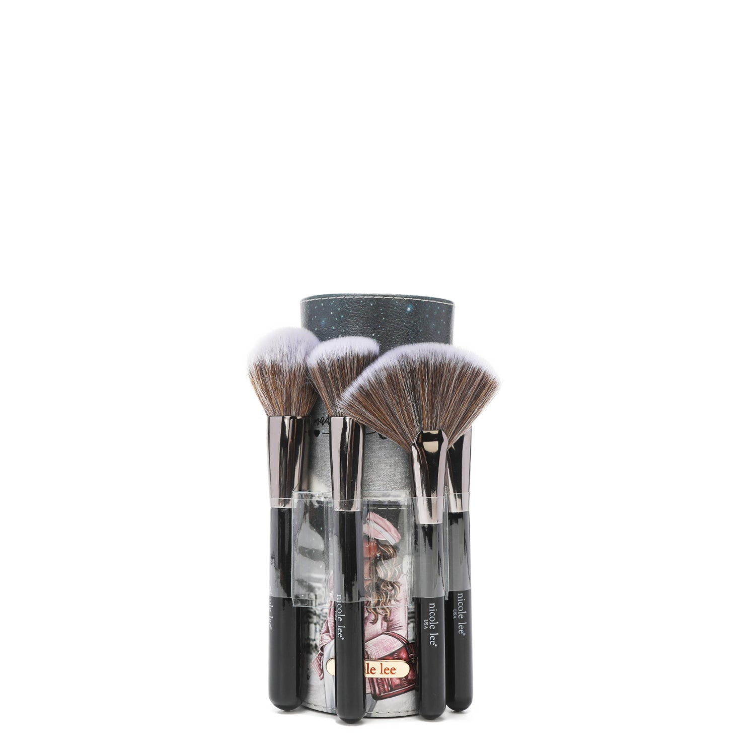 MACARIA MAKEUP CASE WITH 4 PIECE BRUSH SET