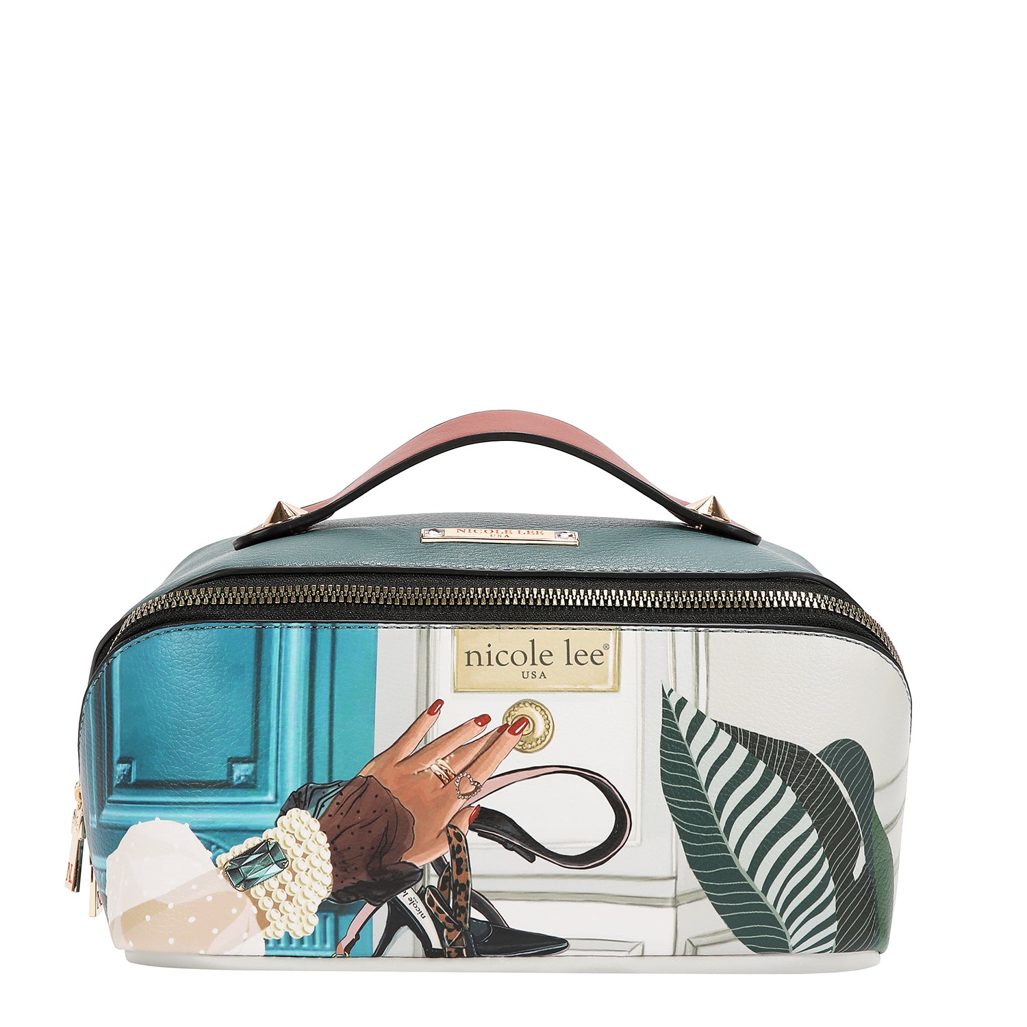 STRUCTURED TOP-HANDLE COSMETIC CASE