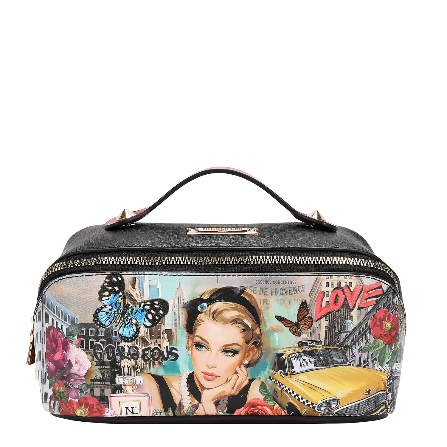 STRUCTURED TOP-HANDLE COSMETIC CASE