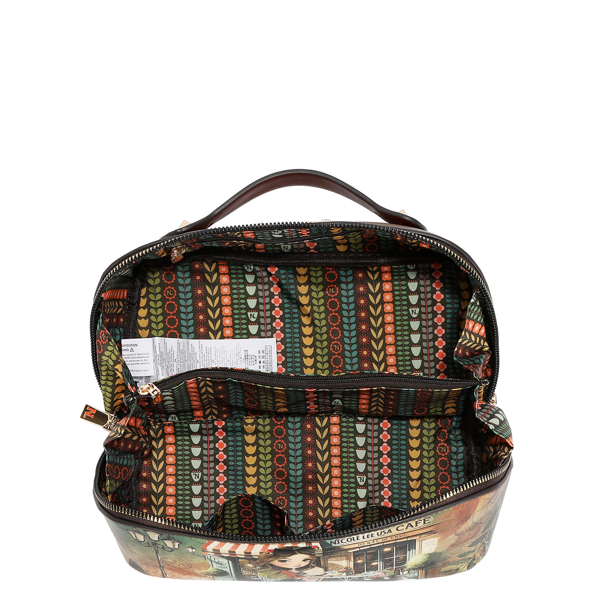 STRUCTURED TOP-HANDLE COSMETIC CASE