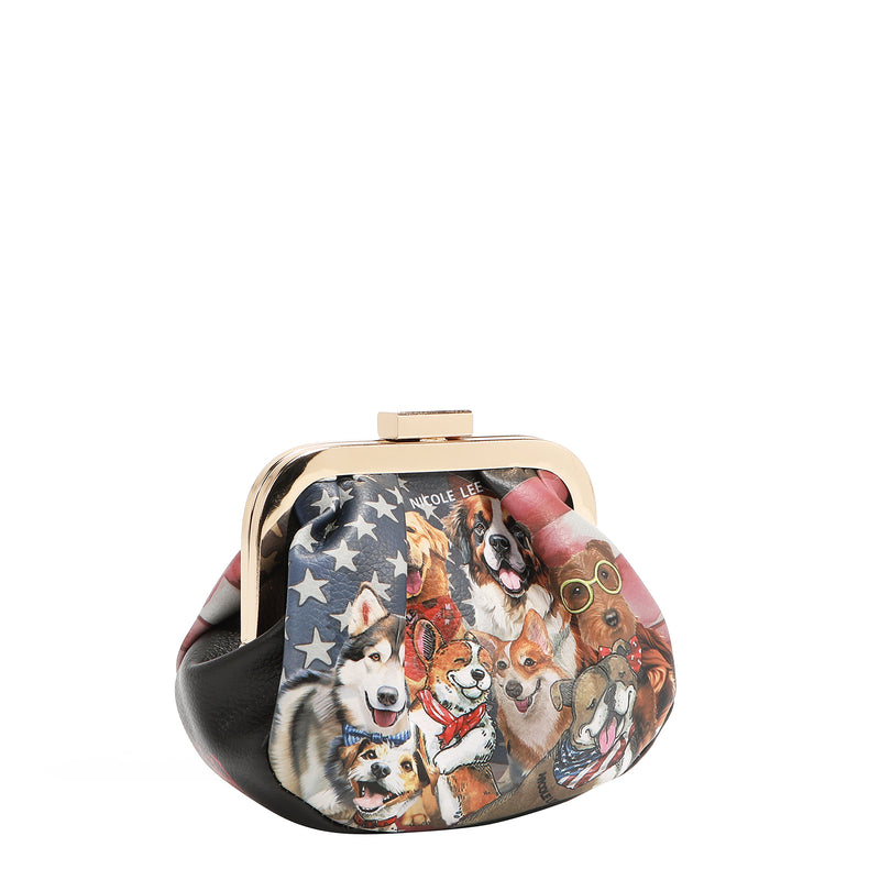 Mini Coin Purse Leather Wristlet Flower Keychain, Women's, Multi