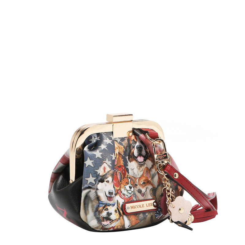 Mini Coin Purse Leather Wristlet Flower Keychain, Women's, Multi