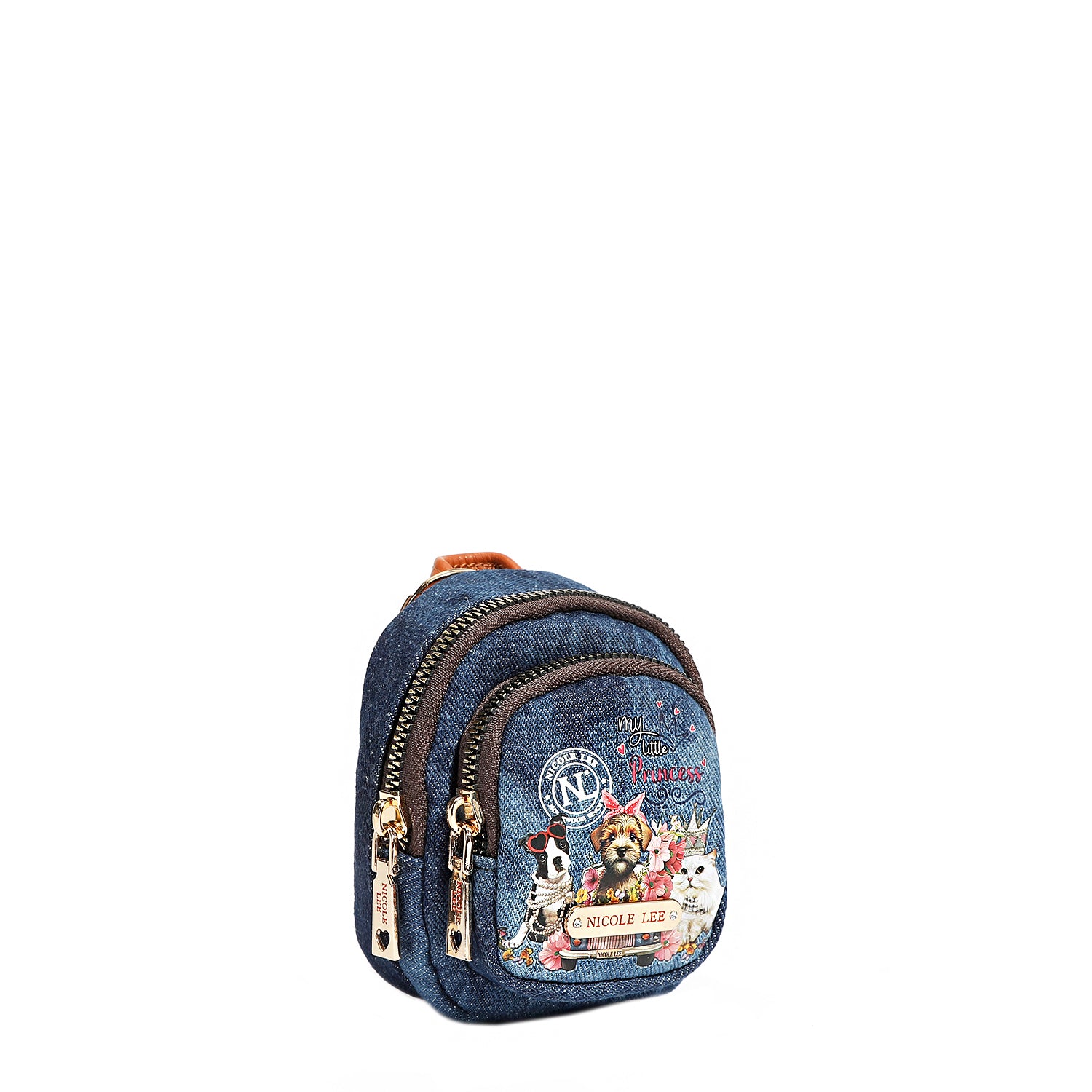 Denim Mini Coin Purse Backpack Keychain, Small Women's Travel