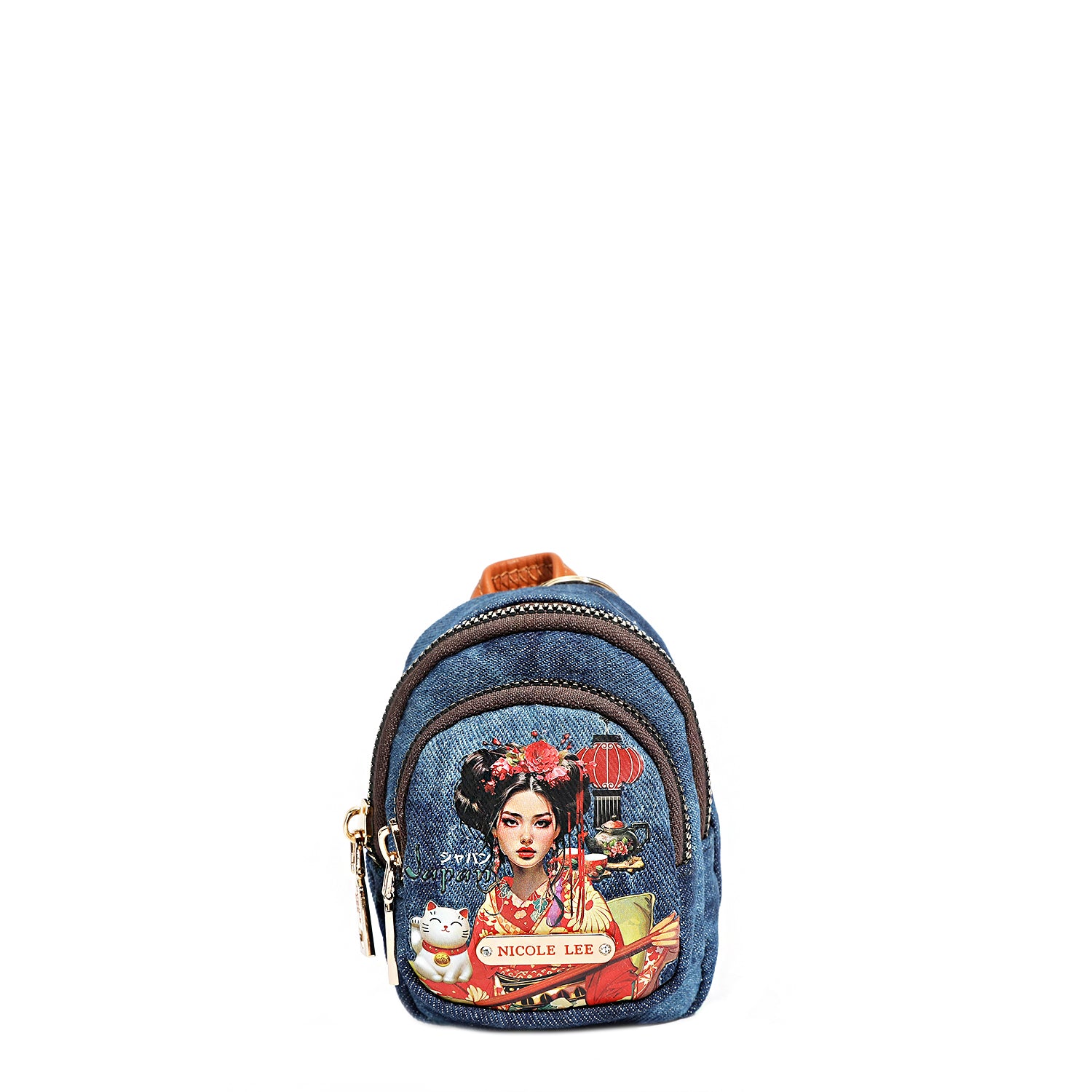 キャリーバッグ・スリング COZY-N Butter bag (Denim version) Denim Mini Coin Purse Backpack Keychain, Small Women's Travel
