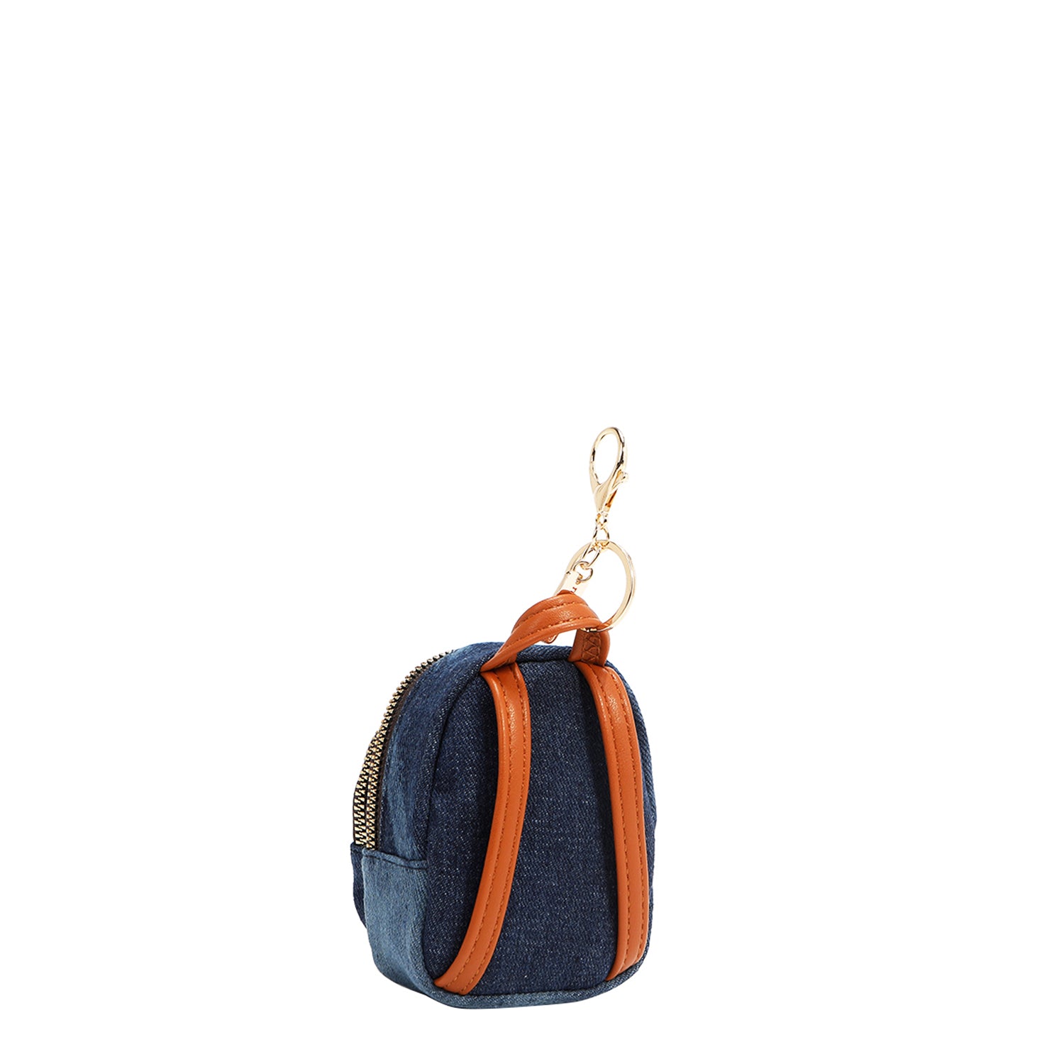 Denim Mini Coin Purse Backpack Keychain, Small Women's Travel