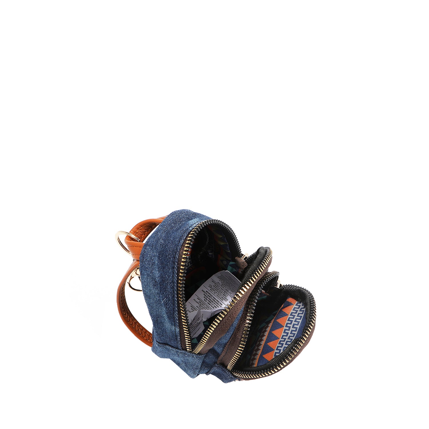 Denim Mini Coin Purse Backpack Keychain, Small Women's Travel