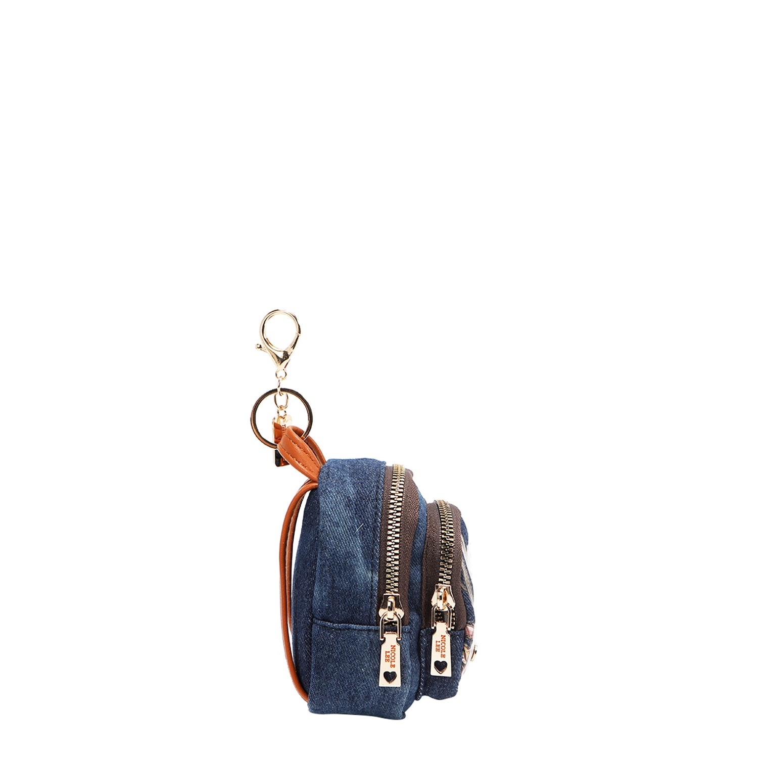jean mini backpack purse Denim Mini Coin Purse Backpack Keychain, Small Women's Travel Accessory – Nicole Lee Online