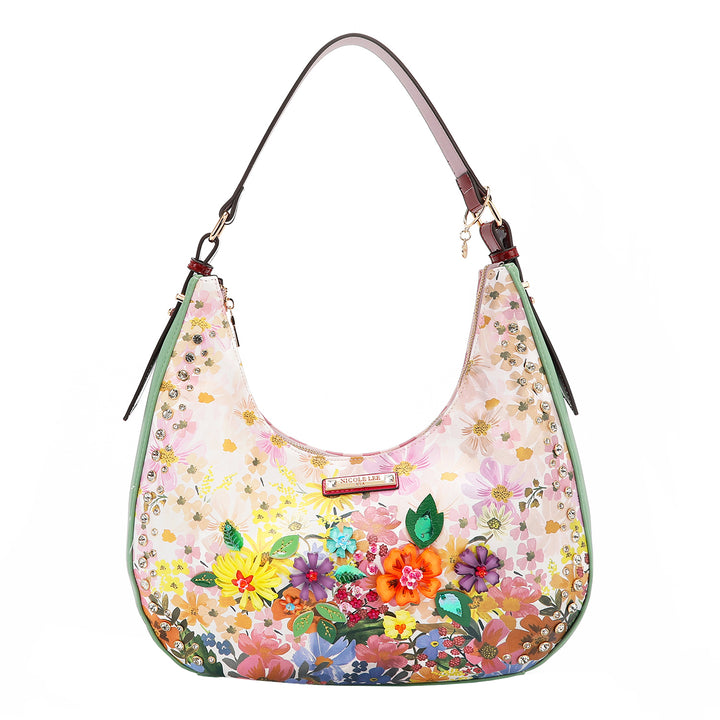 ★NlCK&NLCOLE★ NICOLE LINE HOBO BAG_LIGHT BEIGE PRE ORDER) NICOLE LINE HOBO BAG