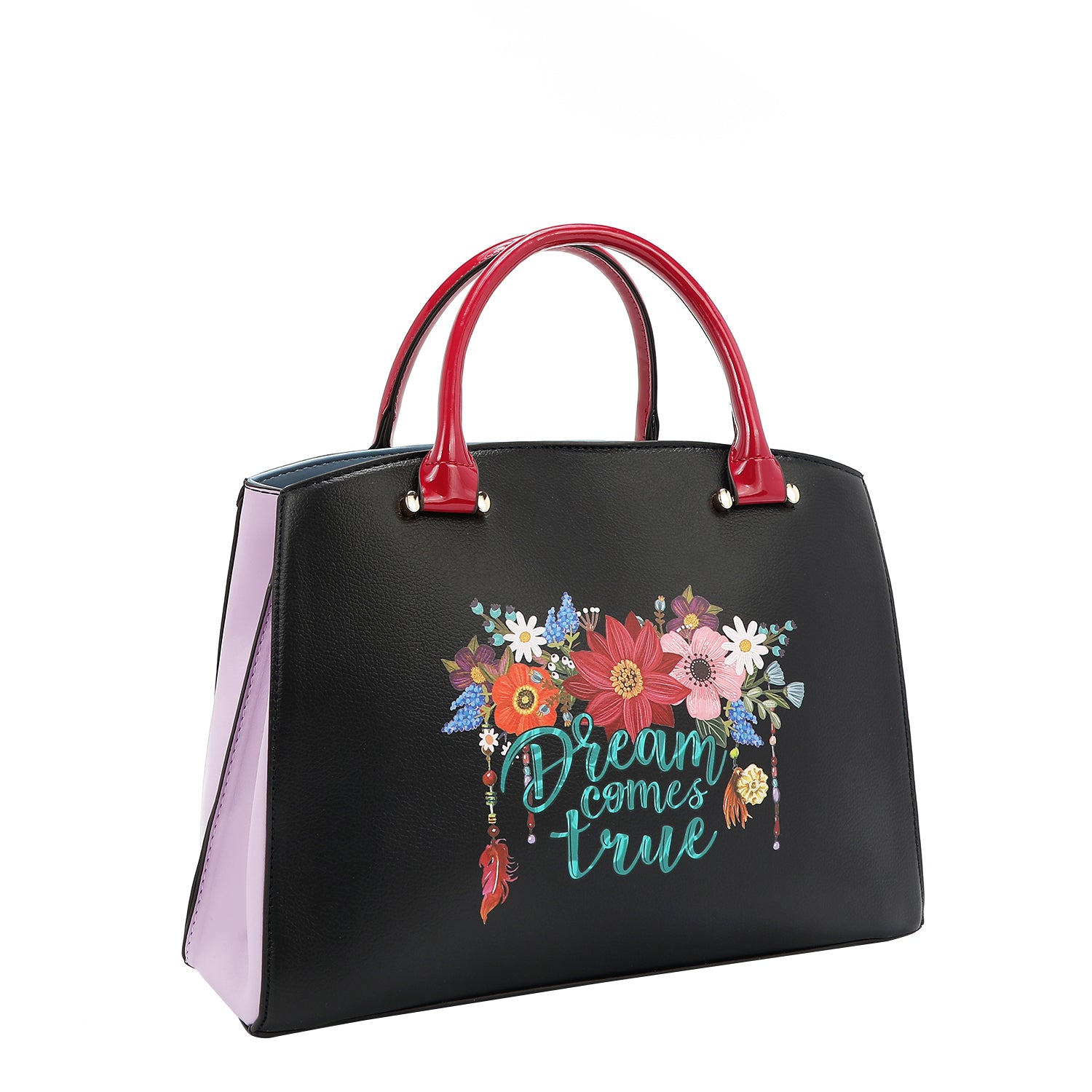 Dream Comes True Satchel Bag with Embellishments that Combines