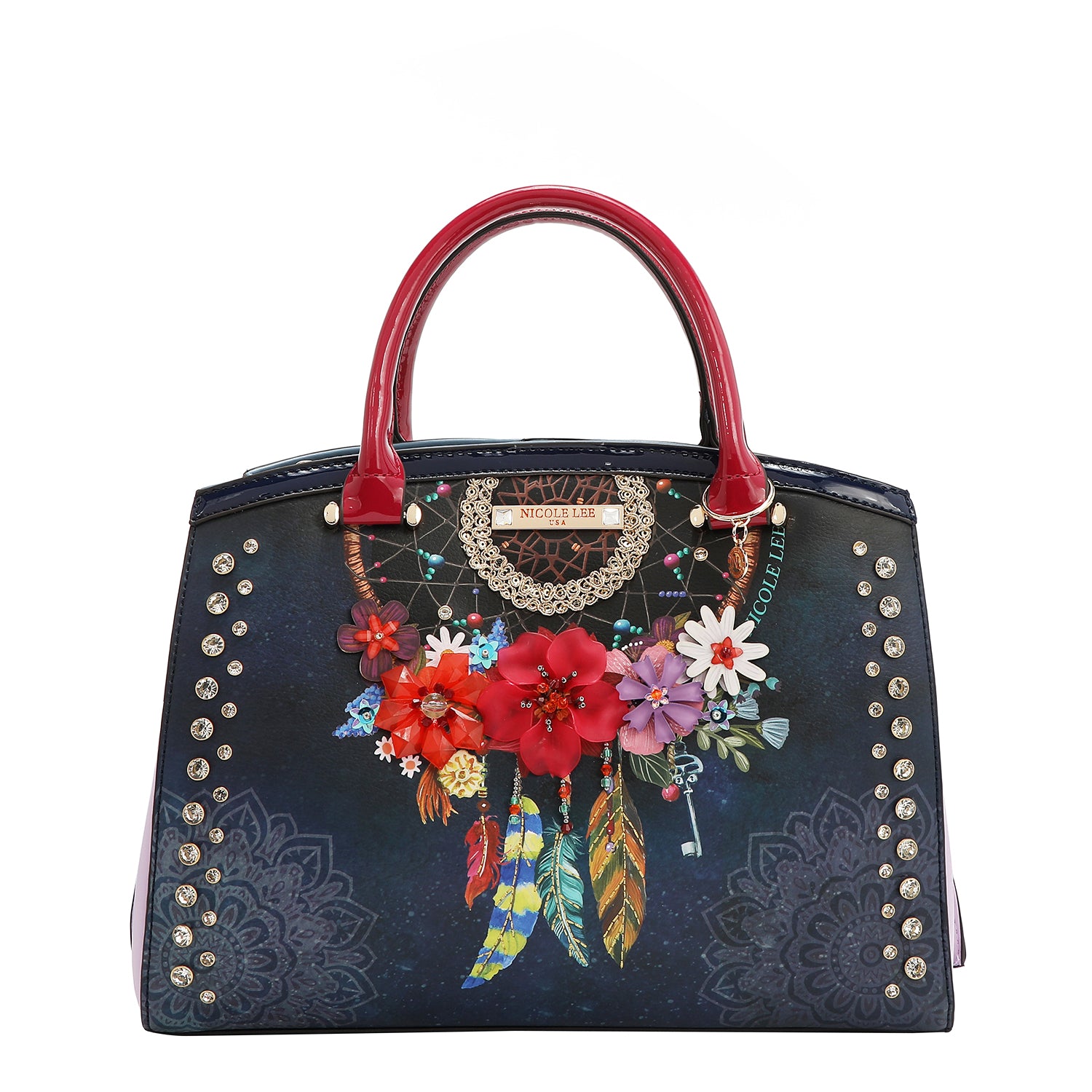 Dream Comes True Satchel Bag with Embellishments that Combines
