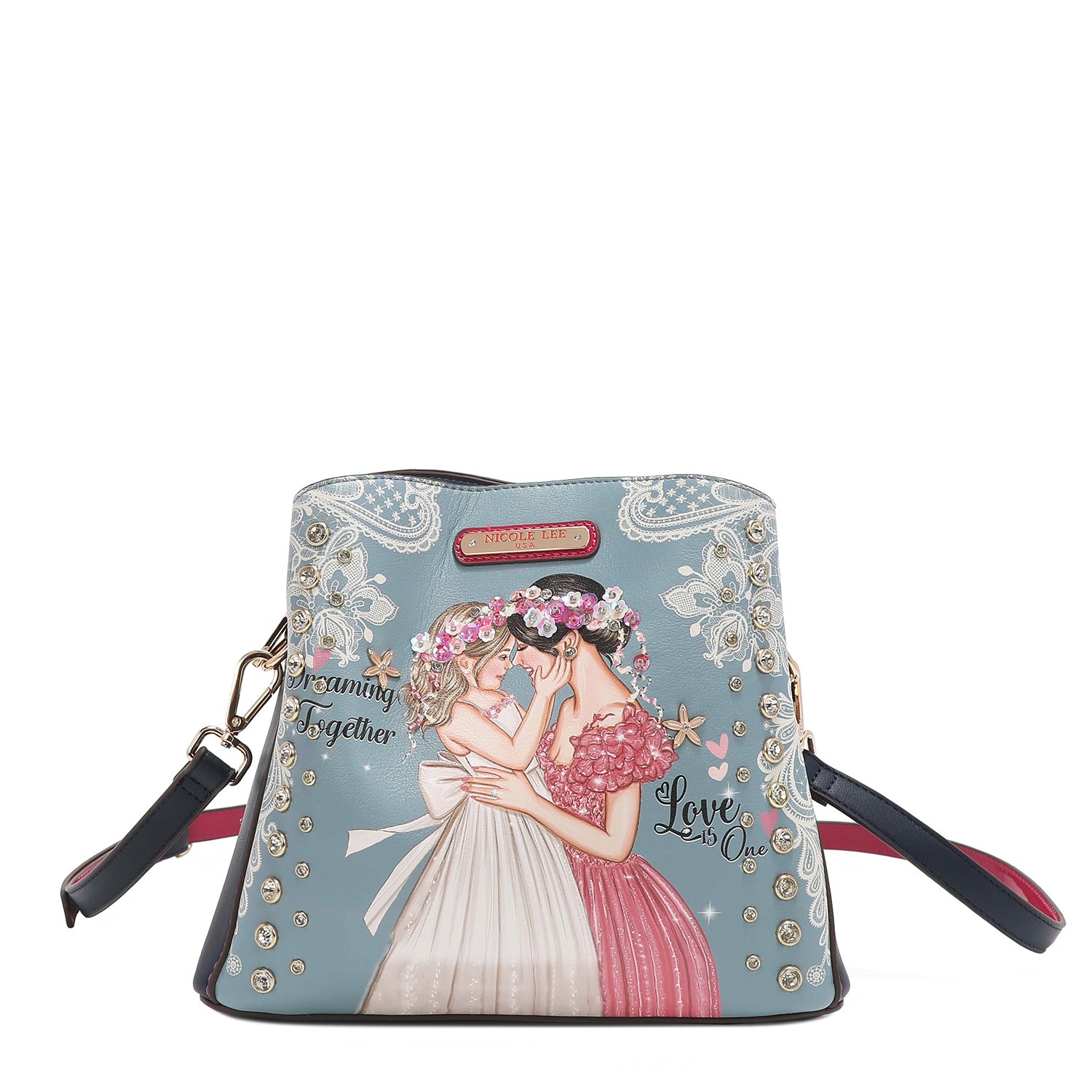 Dreaming Together Crossbody with 3 Compartments, Embellished Small