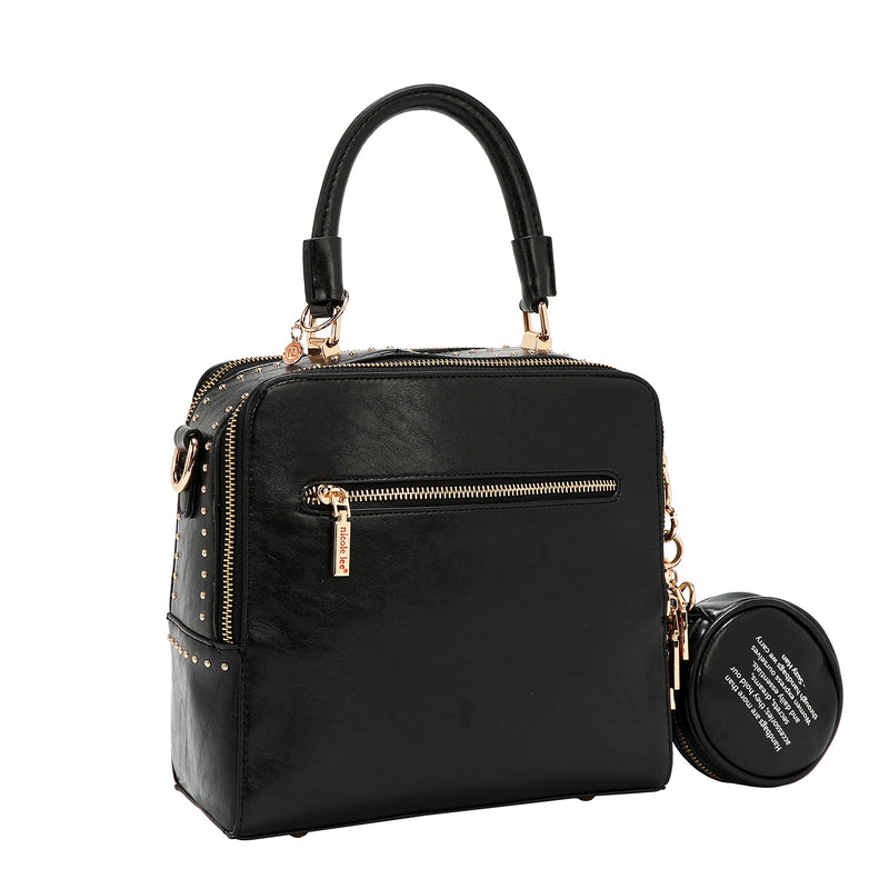 EMBOSSED LOGO SQUARE HANDBAG