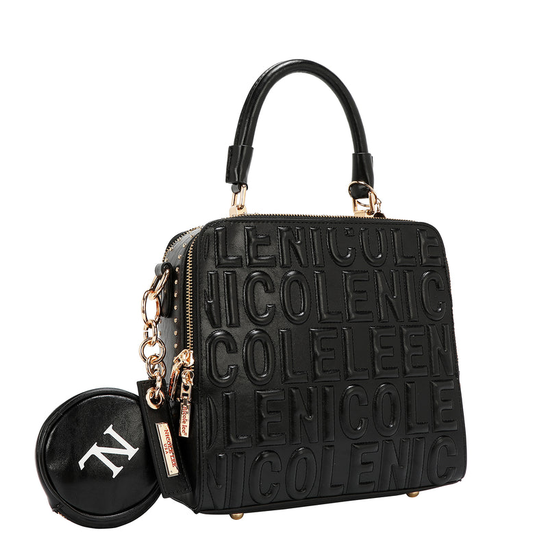 EMBOSSED LOGO SQUARE HANDBAG