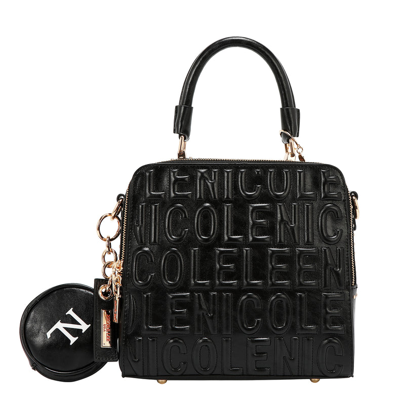 EMBOSSED LOGO SQUARE HANDBAG