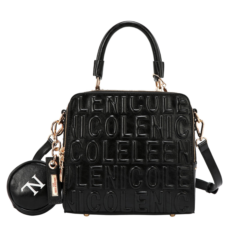 EMBOSSED LOGO SQUARE HANDBAG