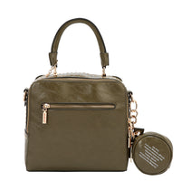 EMBOSSED LOGO SQUARE HANDBAG
