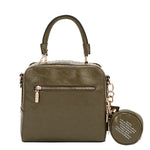 EMBOSSED LOGO SQUARE HANDBAG