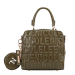 EMBOSSED LOGO SQUARE HANDBAG