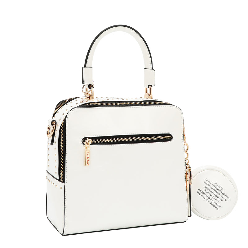 EMBOSSED LOGO SQUARE HANDBAG