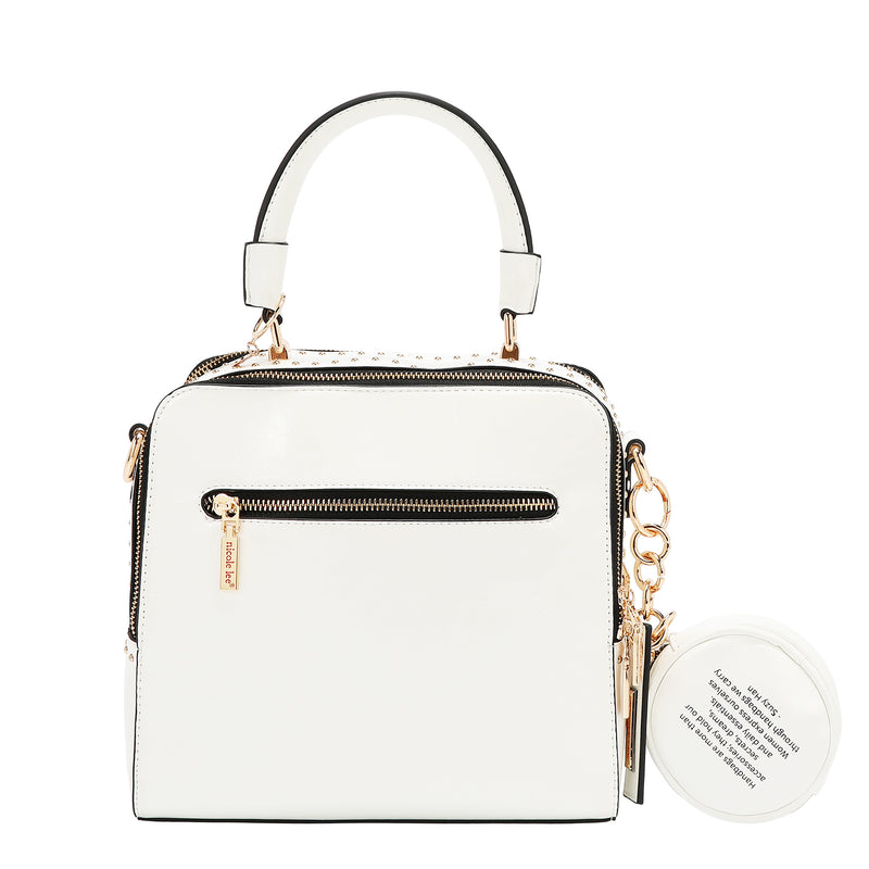 EMBOSSED LOGO SQUARE HANDBAG
